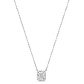Emerald Cut Diamond Halo Neckpiece